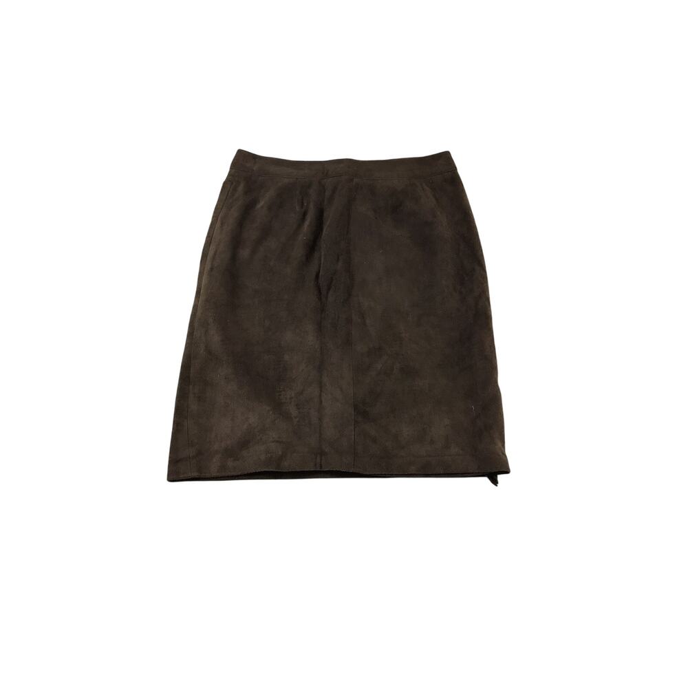 Brown Suede Skirt Laundry by Shelli Segal 1995 Lined Lamb Leather Size 6